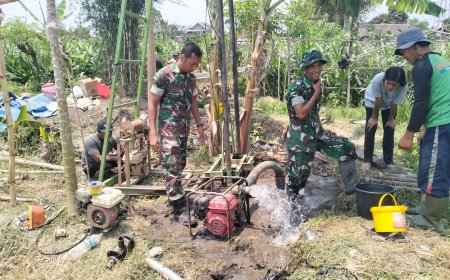 Respon Cepat Dandim 0808 Blitar dan Jajarannya Atasi Krisis Air di Kelurahan Karangtengah
