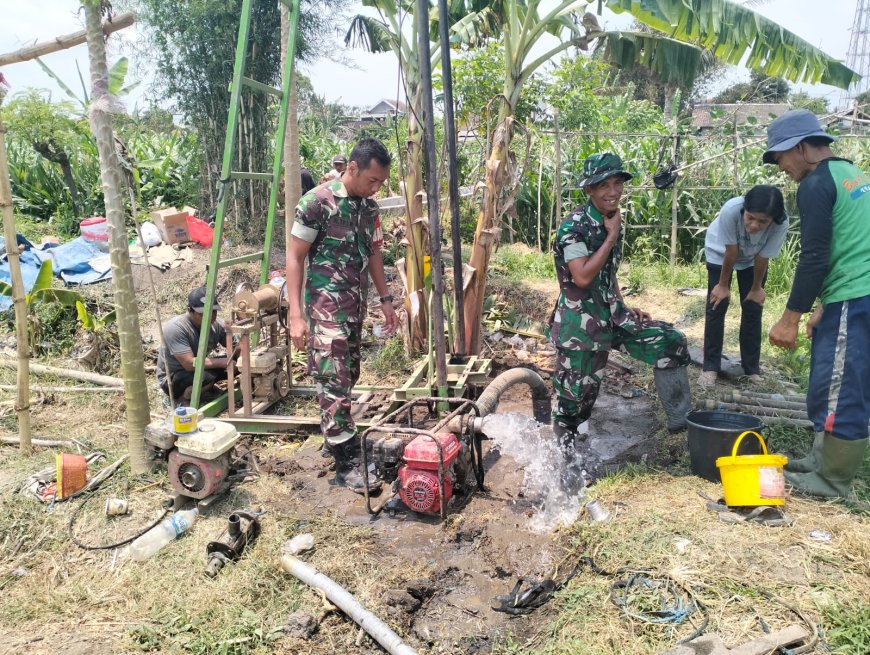 Respon Cepat Dandim 0808 Blitar dan Jajarannya Atasi Krisis Air di Kelurahan Karangtengah