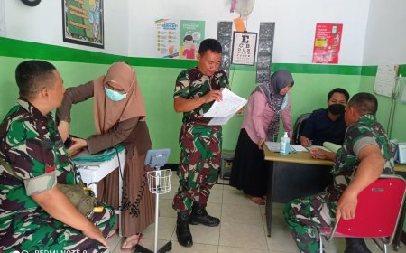 Peduli Penderita Penyakit Kronis, Kodim 0812/ Lamongan Bersama Poskes Laksanakan Program Prolanis 