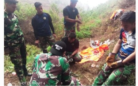 Personil Jajaran Kodim 0819/Pasuruan Bantu Evakuasi Jatuhnya Pesawat Tempur Super Tucano milik TNI AU