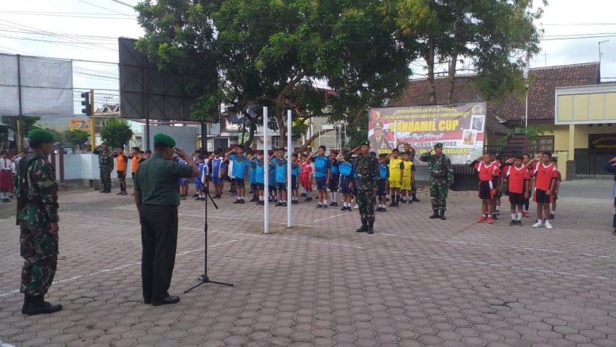 Danramil Campurdarat Buka Pertandingan Voli Antar SD