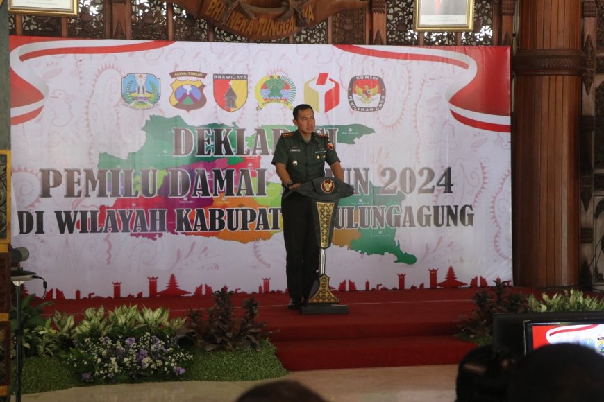 Deklarasi Pemilu Damai 2024, Dandim Tulungagung : Netralitas TNI Harga Mati