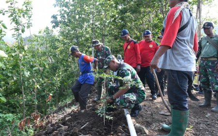Hijaukan Lingkungan, Kodim 0802/Ponorogo Gelar Aksi Tanam Pohon 