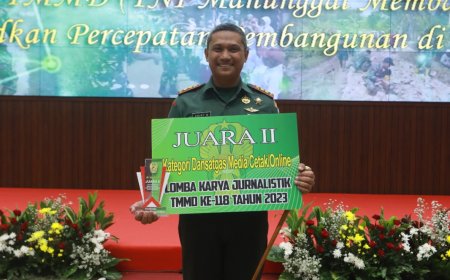 Dandim 0818/Malang-Batu Raih Juara 2 Lomba Karya Jurnalistik TMMD ke-118 Kategori Dansatgas