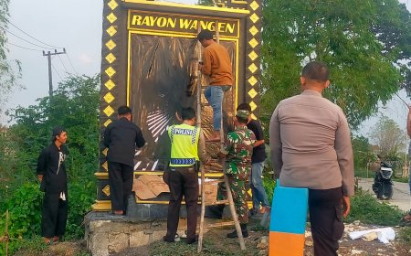 Sinergi TNI-Polri di Lamongan Kawal Pembongkaran Tugu Perguruan Silat