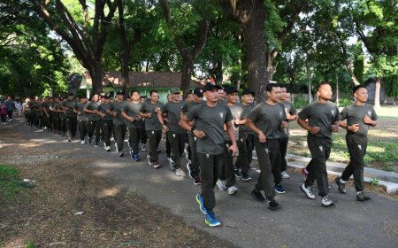 Menjaga Fisik Tetap Bugar, Anggota Kodim 0802/Ponorogo Budayakan Olahraga Lari Bersama 