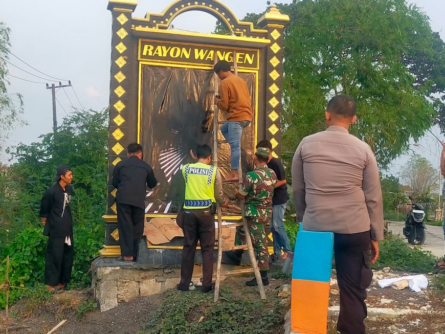 Sinergi TNI-Polri di Lamongan Kawal Pembongkaran Tugu Perguruan Silat