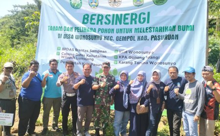 Cegah Bencana Alam, Danramil 0819/20 Gempol Dukung Program Gerakan Bersinergi Tanam Pohon 