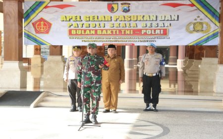 Dandim 0808/Blitar Pimpin Apel Gelar Pasukan dan Patroli Skala Besar Bulan Bakti TNI-Polri TA. 2024
