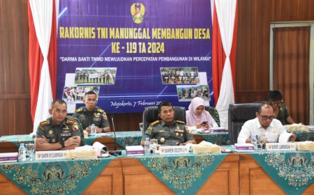 Dandim 0812/Lamongan Dampingi Danrem 082/CPYJ Rakor Kesiapan TMMD 119 Tahun 2024