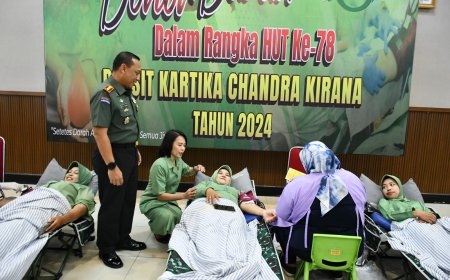 Peringati HUT ke-78, Persit KCK Koorcab Rem 083 PD V/Brw Sumbangkan 1.500 Kantong Darah 
