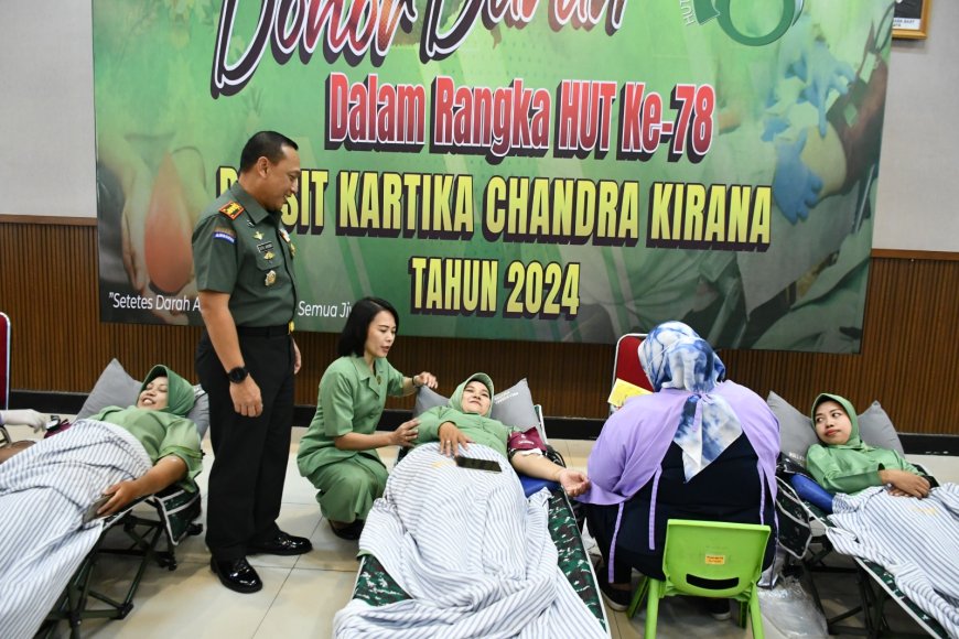 Peringati HUT ke-78, Persit KCK Koorcab Rem 083 PD V/Brw Sumbangkan 1.500 Kantong Darah 