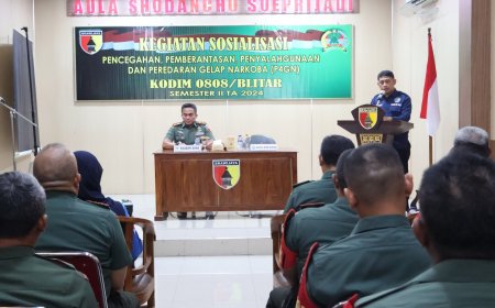 Kodim 0808/Blitar Bersama BNN Gelar Penyuluhan Bahaya Narkoba