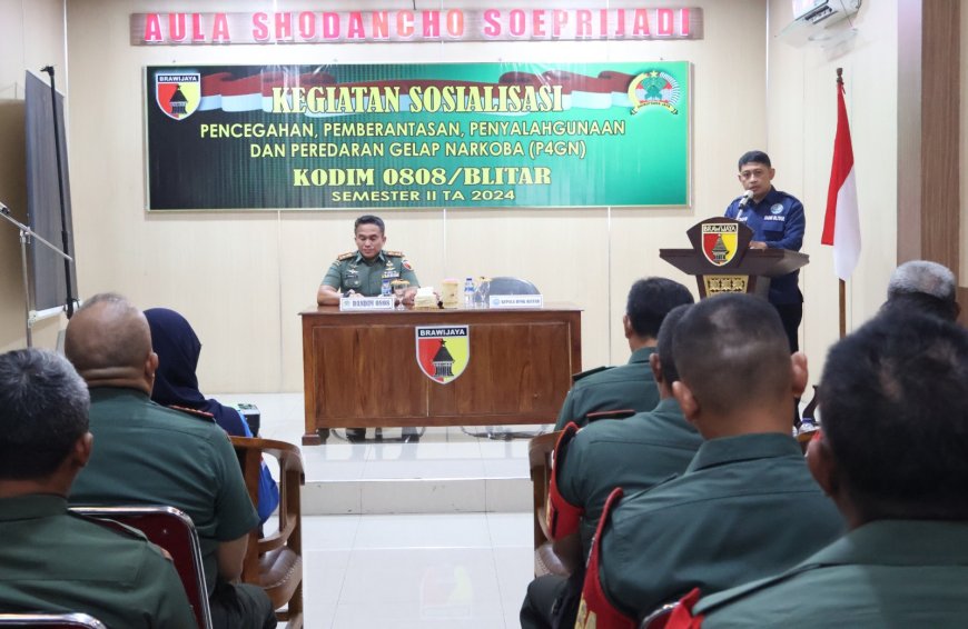 Kodim 0808/Blitar Bersama BNN Gelar Penyuluhan Bahaya Narkoba